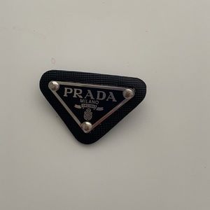 PRADA Saffiano Leather Triangle Pin